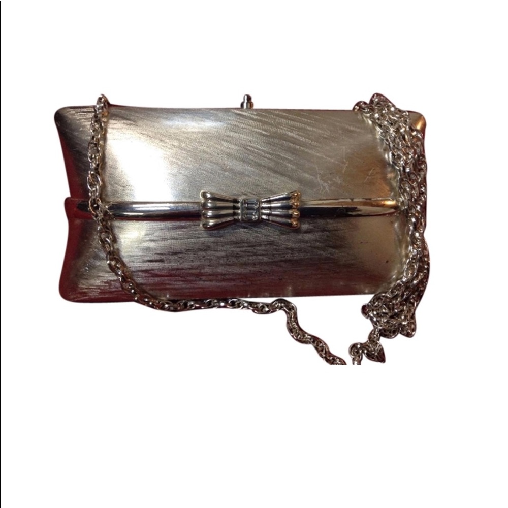 RODO Italy Metal/Rhinestone Clamshell clutch